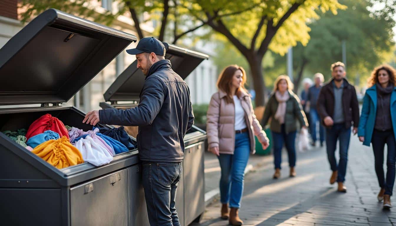 Illustration: Comprendre le rôle et l’utilisation des conteneurs dédiés à la collecte des vêtements