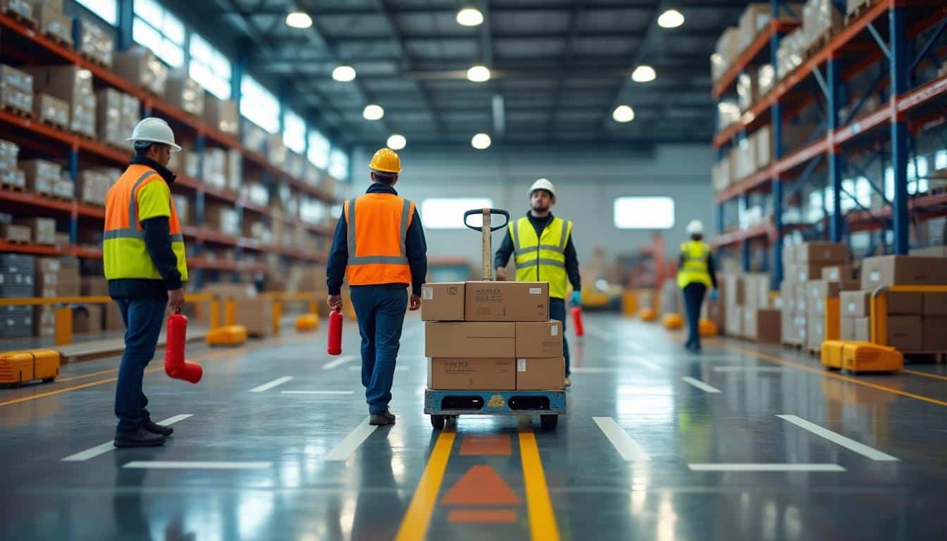 Illustration: Principes fondamentaux pour garantir la sécurité dans un entrepôt logistique